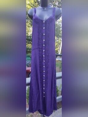 Purple Boho Style Sleeveless Maxi Dress